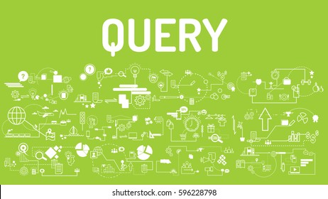 Business typography Query with modern text, good Idea and Concept Vector illustration Infographic template with icon.