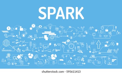 Business typography spark with modern text, good Idea and Concept Vector illustration Infographic template with icon.