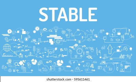 Business typography stable with modern text, good Idea and Concept Vector illustration Infographic template with icon.
