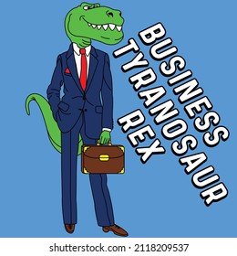 BUSINESS TYRANOSAUR REX WITH SUIT VECTOR