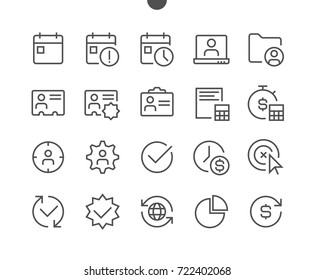 Business UI Pixel Perfect Well-crafted Vector Thin Line Icons 48x48 Ready for 24x24 Grid for Web Graphics and Apps with Editable Stroke. Simple Minimal Pictogram Part 3-6