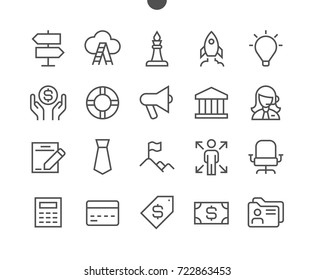 Business UI Pixel Perfect Well-crafted Vector Thin Line Icons 48x48 Ready for 24x24 Grid for Web Graphics and Apps with Editable Stroke. Simple Minimal Pictogram Part 6-6