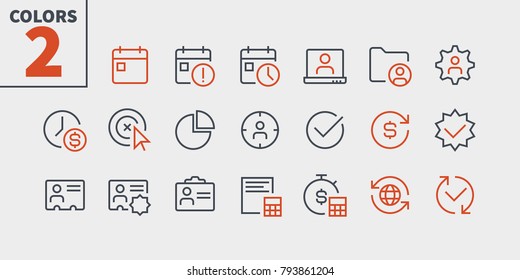 Business UI Pixel Perfect Well-crafted Vector Thin Line Icons 48x48 Ready for 24x24 Grid for Web Graphics and Apps with Editable Stroke. Simple Minimal Pictogram