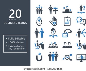 Business Ultimate Icons on white background