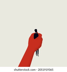 Business under pressure, stress vector concept. Symbol of hard work, corporate boss. Minimal eps10 illustration.