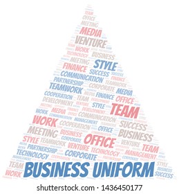 Business Uniform word cloud. Collage made with text only.