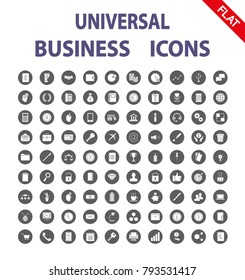 Business. Universal icons Set for web and mobile application. Vector illustration on a white background. Flat design style.