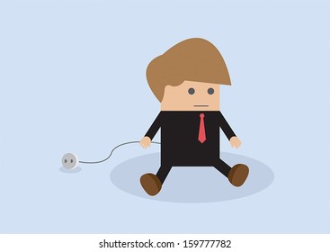 Business unplug and stop working, VECTOR, EPS10