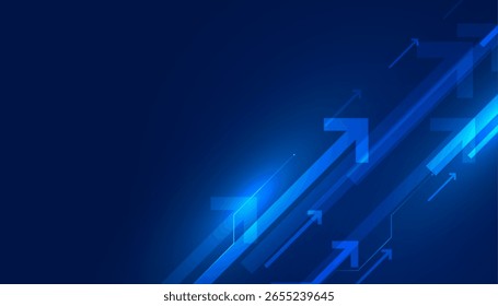 Telón de fondo de flecha ascendente de negocios para el Vector de presentación de tecnología