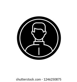 Business user black icon, vector sign on isolated background. Business user concept symbol, illustration 