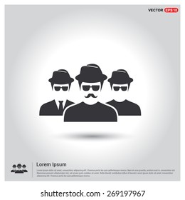 Business User Icon. Users Group Icon. Team Concept. Social Community Icon. Business Man friends. Icons for People, Social Media, Teamwork concept. Flat style design Pictogram icon. 