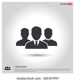 Business User Icon. Users Group Icon. Team Concept. Social Community Icon. Business Man friends. Icons for People, Social Media, Teamwork concept. Flat style design Pictogram icon. 