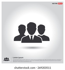 Business User Icon. Users Group Icon. Team Concept. Social Community Icon. Business Man friends. Icons for People, Social Media, Teamwork concept. Flat style design Pictogram icon. 