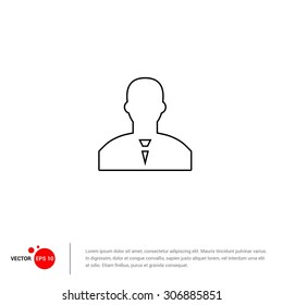 Business user icon - Vector Illustration - Flat pictogram icon