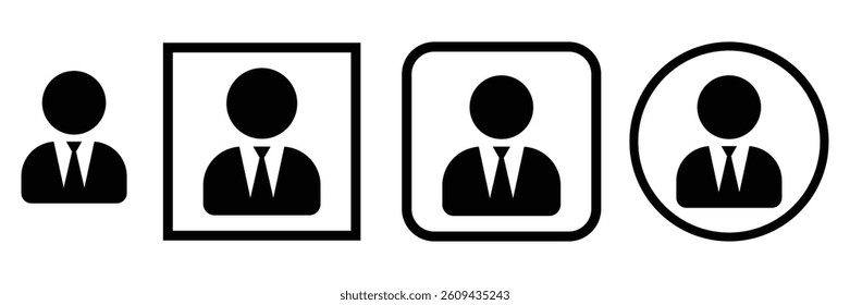 Business user icon vector outline fill
