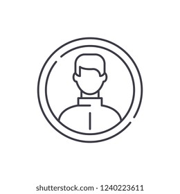 Business user line icon concept. Business user vector linear illustration, symbol, sign