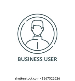 Business user line icon, vector. Business user outline sign, concept symbol, flat illustration