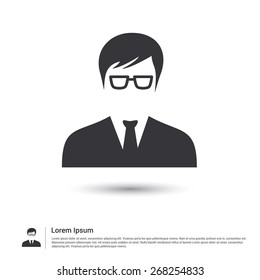 Business user in suite icon set