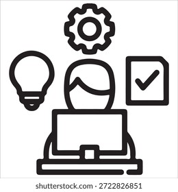 Business user task management workflow vector icon
