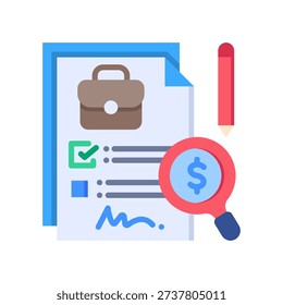 Business Valuation Icon Flat Vector Illustration