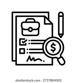 Business Valuation Icon Line Vector Illustration
