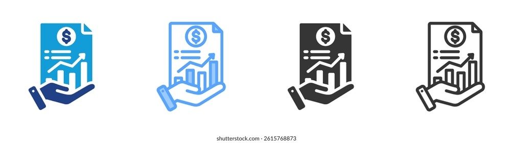 Business Valuation icon set multiple style collection