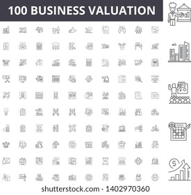 Business valuation line icons, signs, vector set, outline illustration concept 