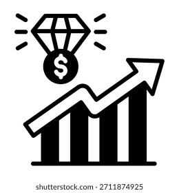 Business Value Icon Mixed Style Vector Illustration