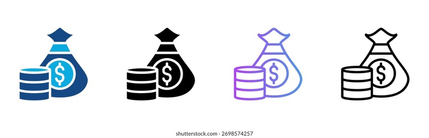 Ícone de valor comercial Ilustração de vetor de vários estilos
