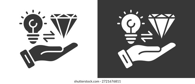 Business Value Icon Set Vector Collection Isolated In Black And White