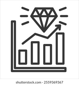 Business Value Outline Icon Vector Illustration