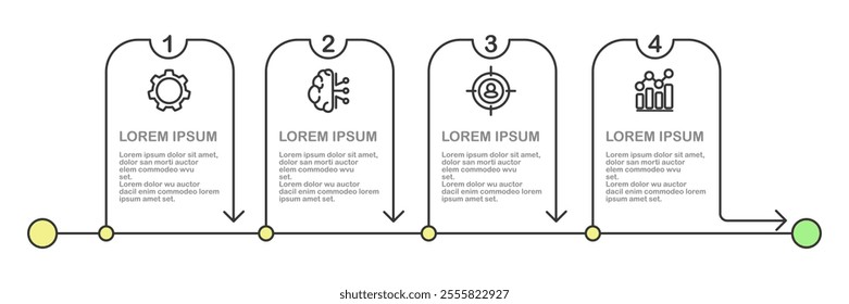 Business Values and Targets Infographic Design Template with Icons and Steps for Process diagram, Presentations, Workflow Layout, Banner, Flowchart, Infographic..