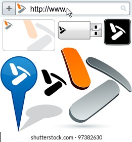 Business vector abstract signs represented in different usages.