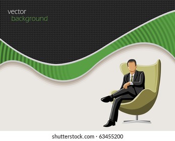 Business Vector background with businessman on chair