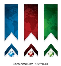 Business vector banner global concept red green blue