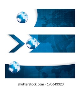Business vector blue background global concept 