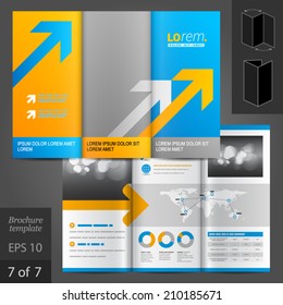 Business vector brochure template design with arrows