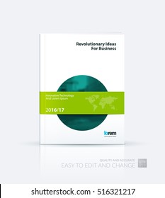 Business vector. Brochure template layout, cover design annual report, magazine, flyer in A4 with geometric round shapes, circles, rectangle for science, travel. Abstract creative design.