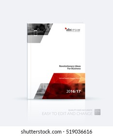Business vector. Brochure template layout, cover design annual report, flyer in A4 with triangular shapes, polygons, mesh for science, network, communications. Abstract creative design.