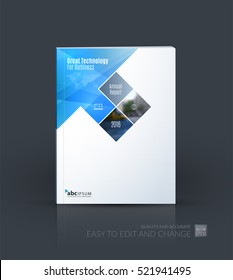 Business vector. Brochure template layout, cover design annual report, magazine, flyer in A4 with rectangles, diagonal house window shape for real estate, business, building. Abstract design.