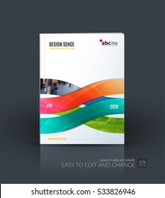 Business vector. Brochure template layout, cover design annual report, magazine, flyer in A4 with wave, soft shapes, and lines for IT, business, beauty. Abstract art.