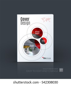 Business vector. Brochure template layout, cover design annual report, magazine, flyer in A4 with rounds, circles, soft lines for IT, business, technology. Abstract art.