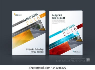 Business vector. Brochure template layout, cover design annual report, magazine, flyer in A4 with rectangular diagonal for PR, business, tech. Abstract art with overlay effect. Set