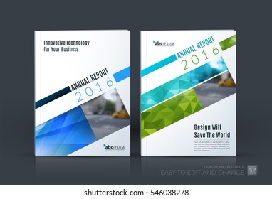 Business vector. Brochure template layout, cover design annual report, magazine, flyer in A4 with rectangular diagonal for PR, business, tech. Abstract art with overlay effect. Set