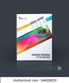 Business vector. Brochure template layout, cover design annual report, magazine, flyer in A4 with rectangular diagonal for PR, business, tech. Abstract art with overlay effect.