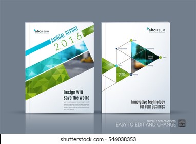 Business vector. Brochure template layout, cover design annual report, magazine, flyer in A4 with rectangular diagonal for PR, business, tech. Abstract art with overlay effect. Set