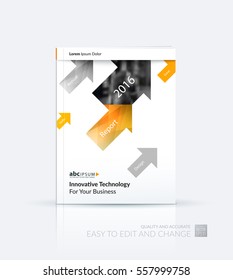 Business vector. Brochure template layout, cover modern design annual report, magazine, flyer in A4 with green moving shapes, geometric triangles business, tech. Abstract art with overlay effect.

