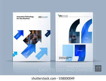 Business vector. Brochure template layout, cover modern design annual report, magazine, flyer in A4 with green moving shapes, geometric triangles business, tech. Abstract art with overlay effect.
