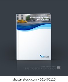 Business vector. Brochure template layout, cover design annual report, magazine, flyer in A4 with soft waves, smooth shapes for IT, business, beauty. Abstract art.