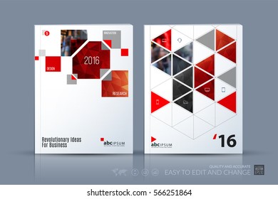 Business vector. Brochure template layout, cover modern design annual report, magazine, flyer in A4 with yellow rectangles, geometric triangles for business, tech. Abstract art with overlay effect.